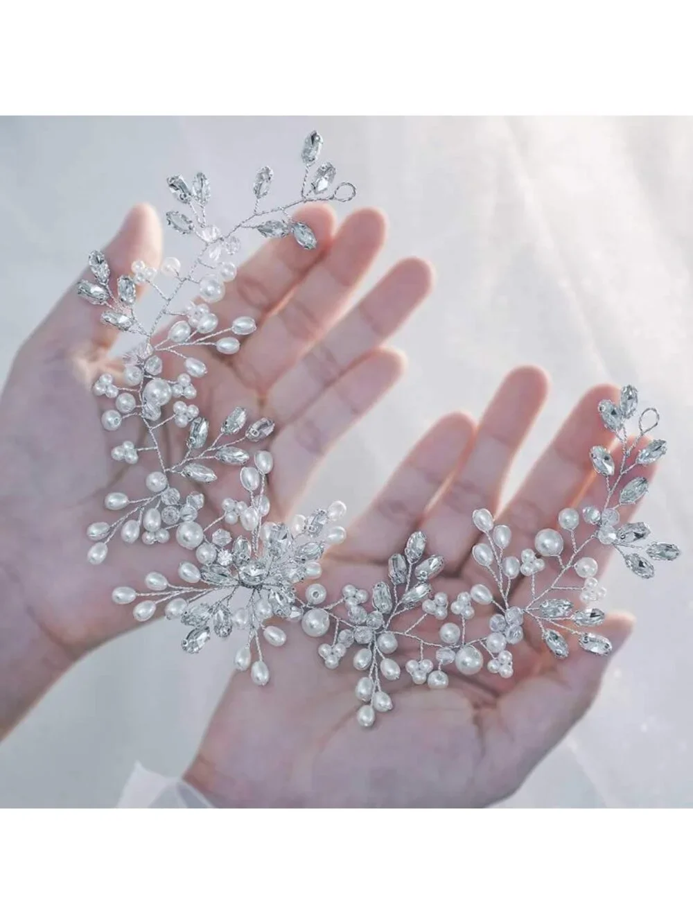 Women's Silver Crystal Rhinestone Headpiece Alloy Wire Bendable Hair Accessories